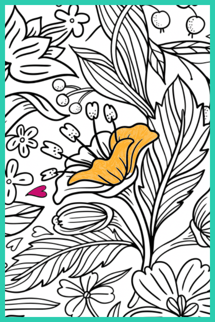 Coloring page of a flower.
