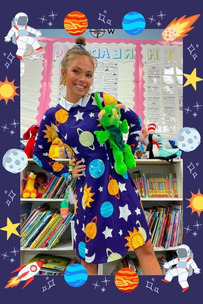 Ms. Frizzle character day outfit idea.