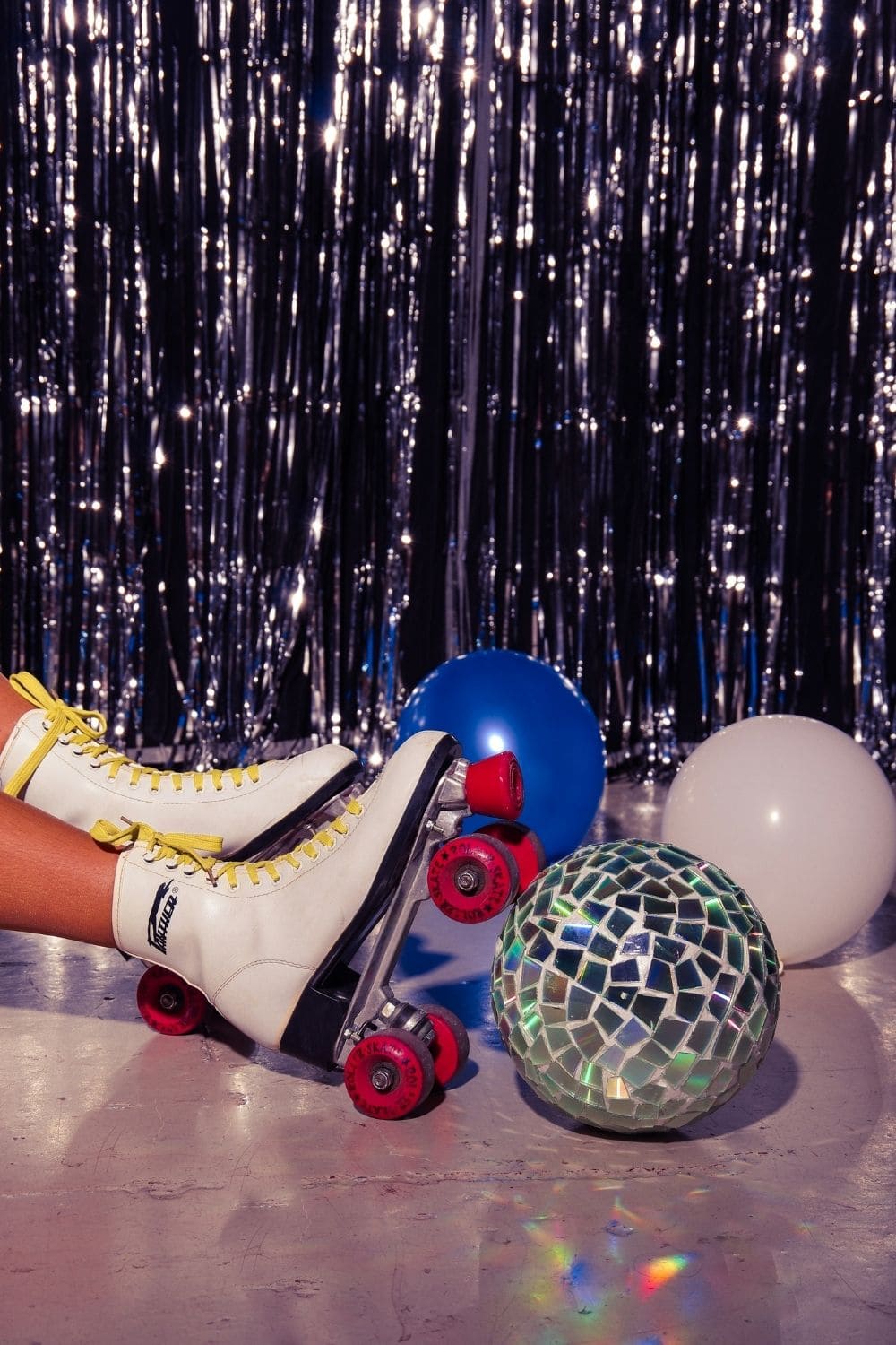 Roller skates and disco balls