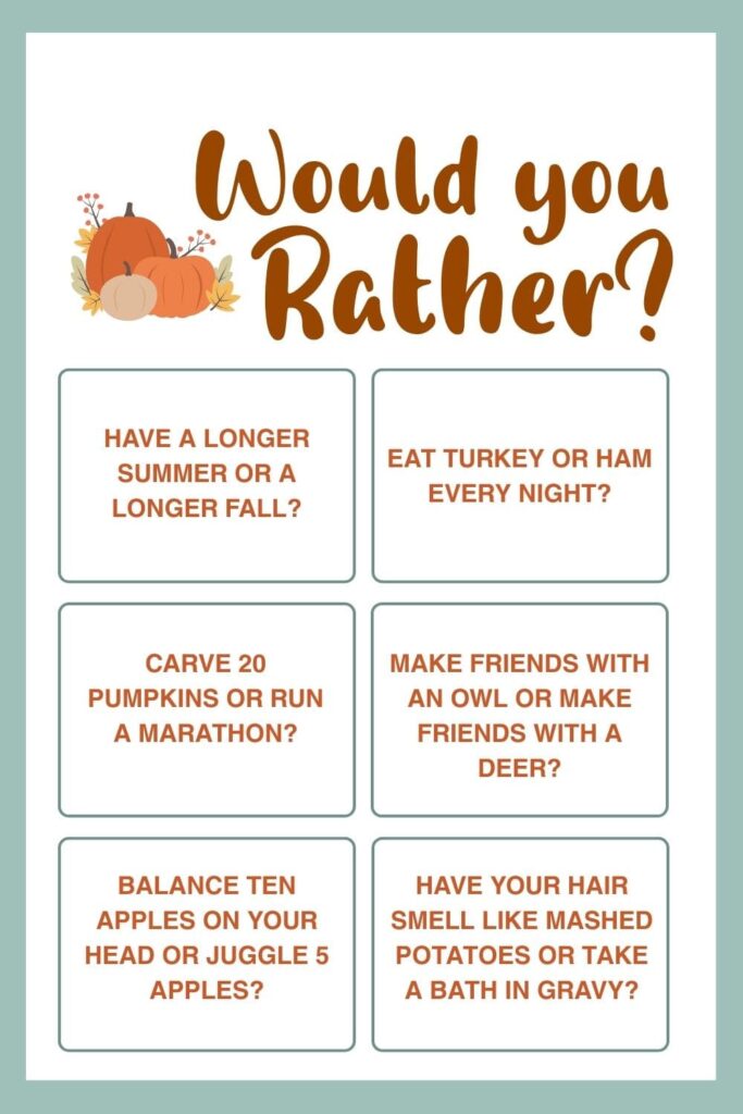 Fall would you rather questions