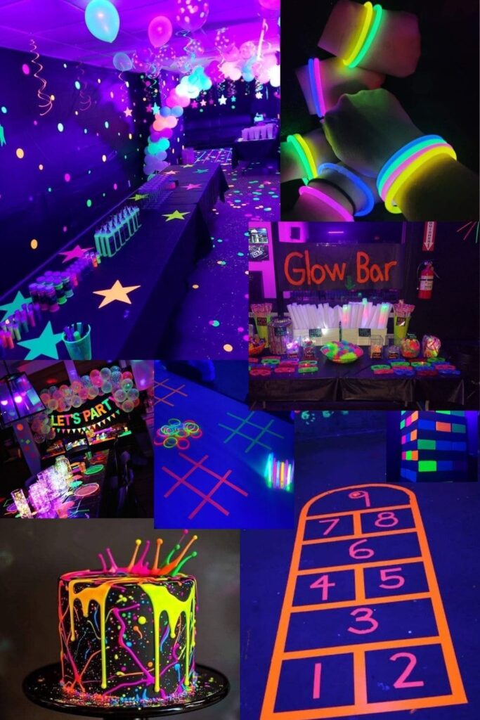 Glow in the dark teen birthday party