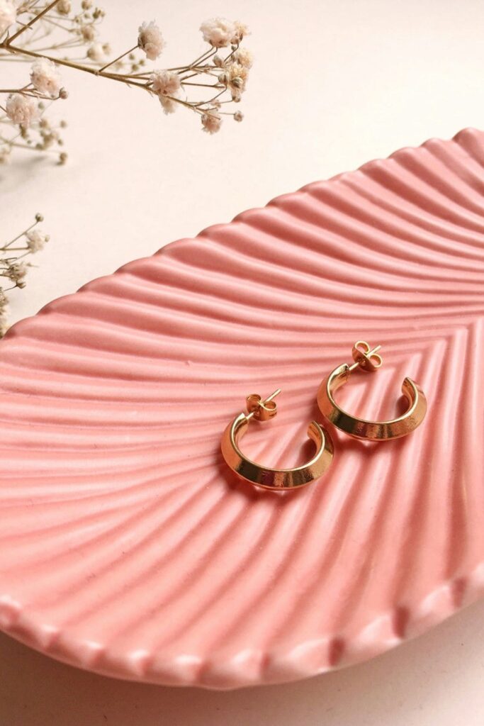 Gold earrings as a cute 21st birthday gift idea
