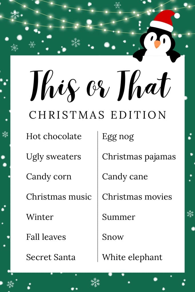 Christmas this or that game