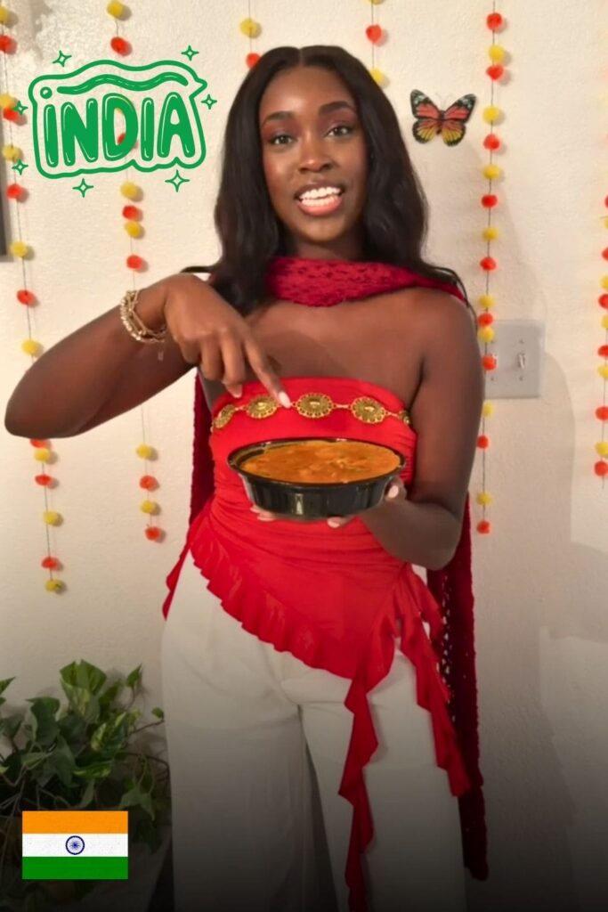 Indian inspired outfit and food for event