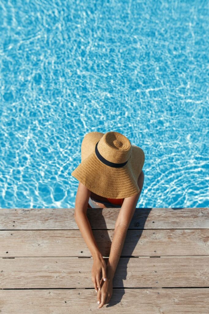 Lounging in the pool