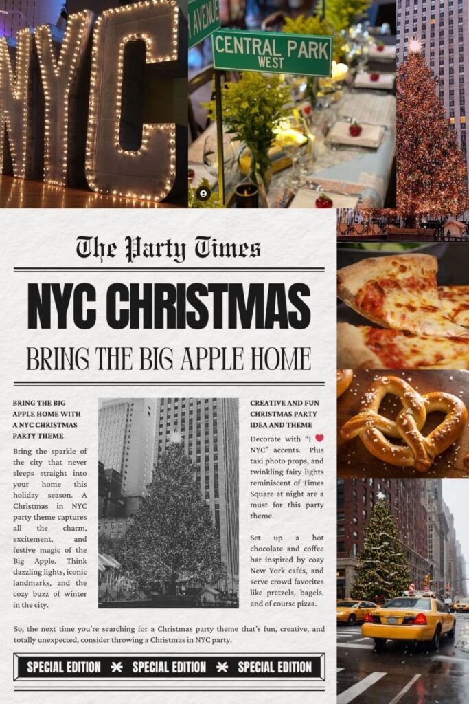 NYC Christmas party theme