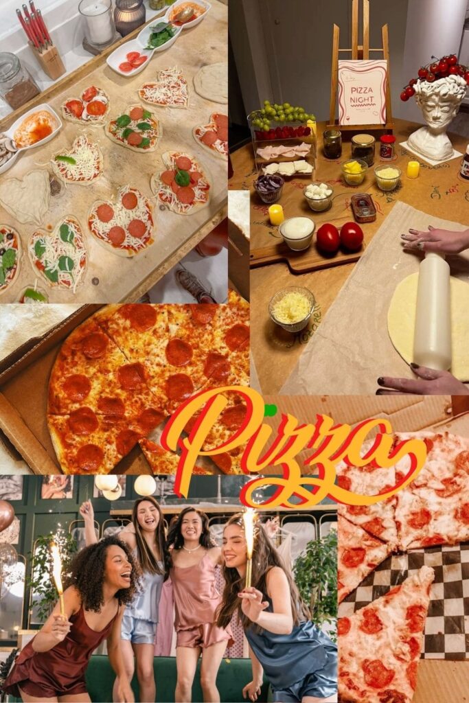 Pizza and pajamas party