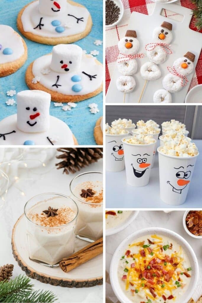 Snowman themed snacks