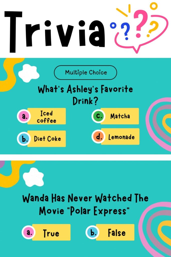 Trivia game about friends