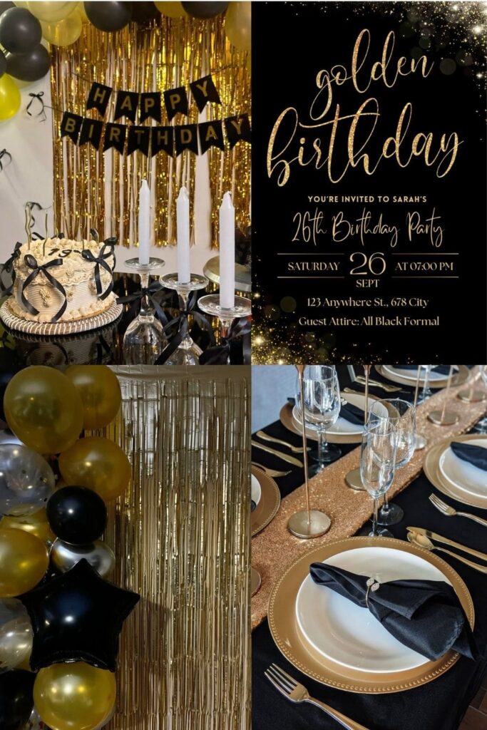Golden birthday party ideas