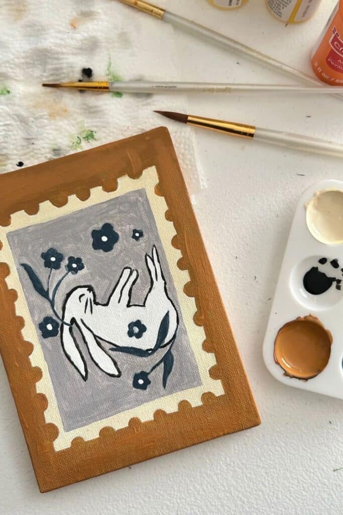 Bunny painting on canvas