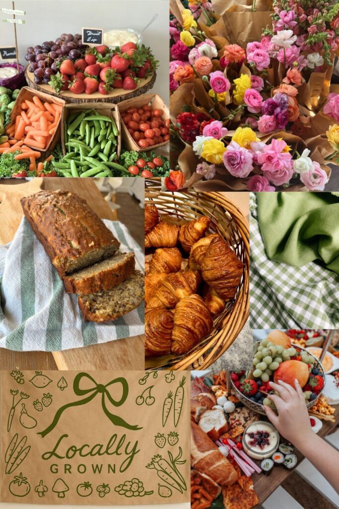 Locally grown farmers market themed party