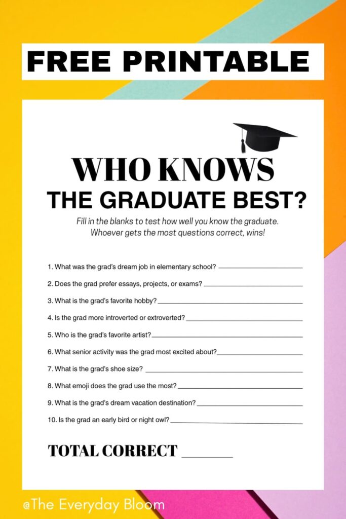 Who knows the graduate best free printable