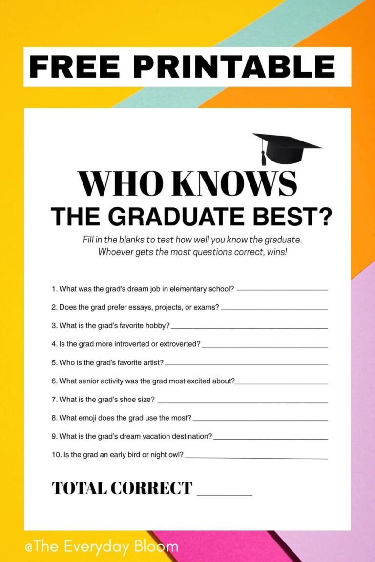 Who knows the graduate best free printable