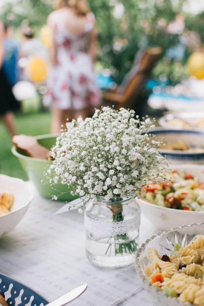 Flowers for backyard party