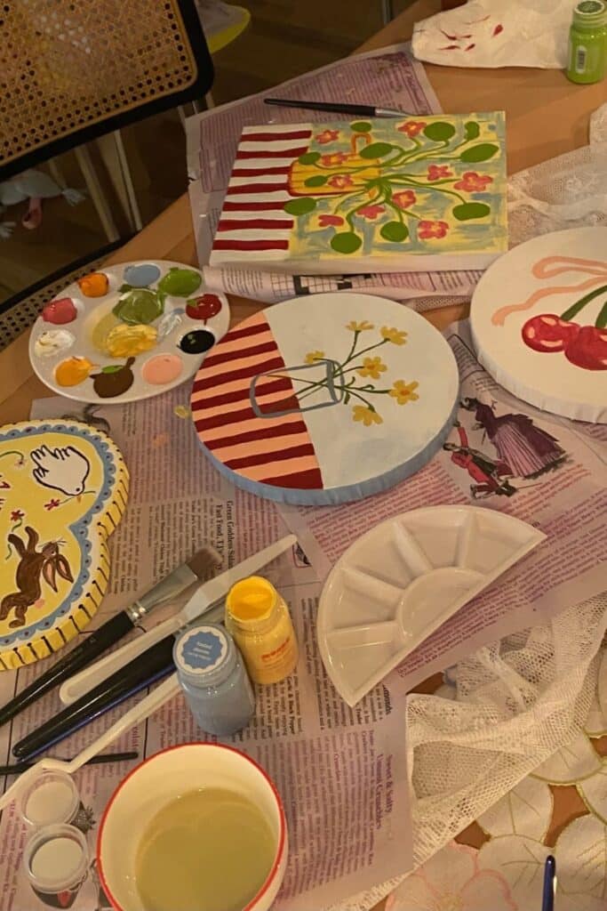 Paintings during painting party