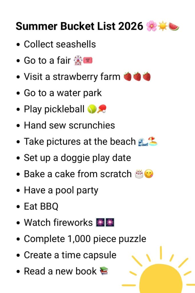 Summer bucket list ideas 2026