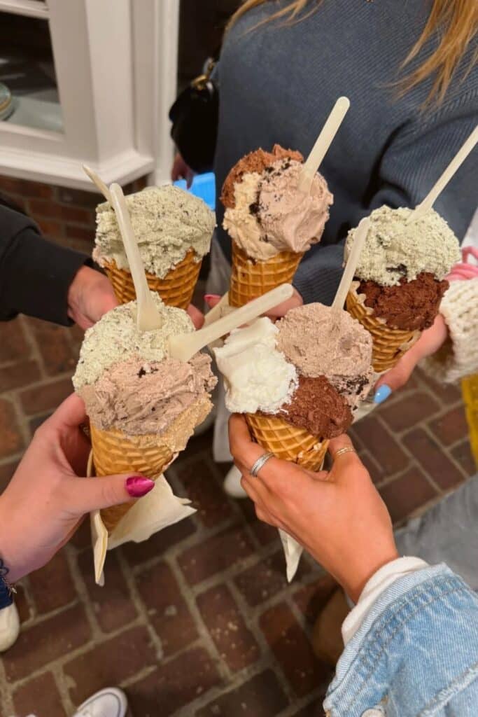 Getting ice cream with friends
