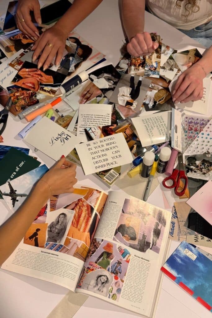Making vision boards with friends