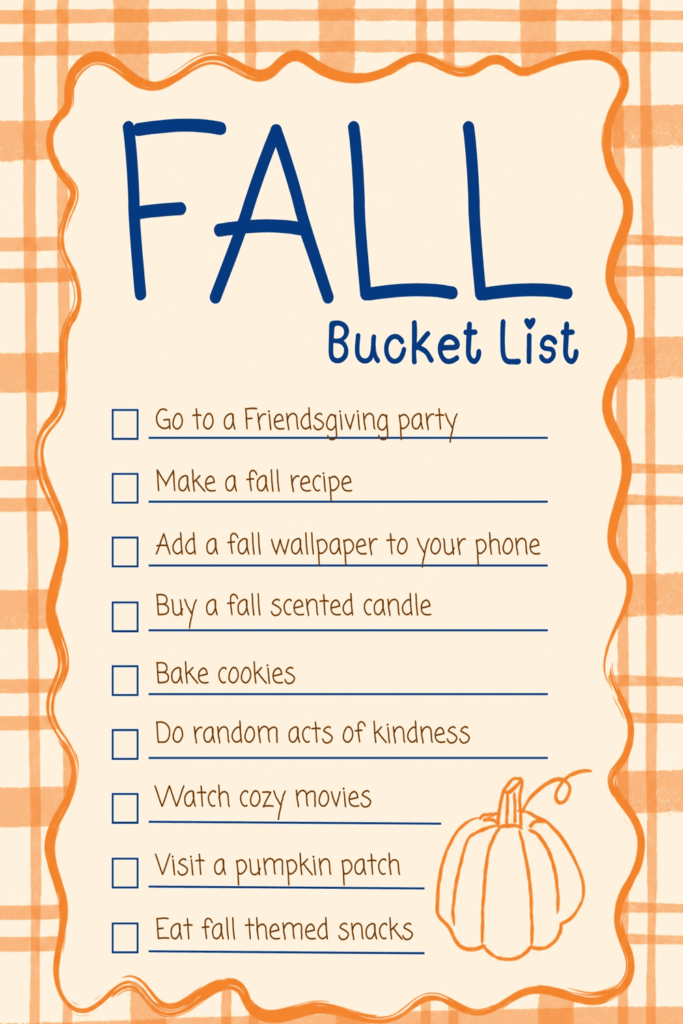 Fall bucket list printable