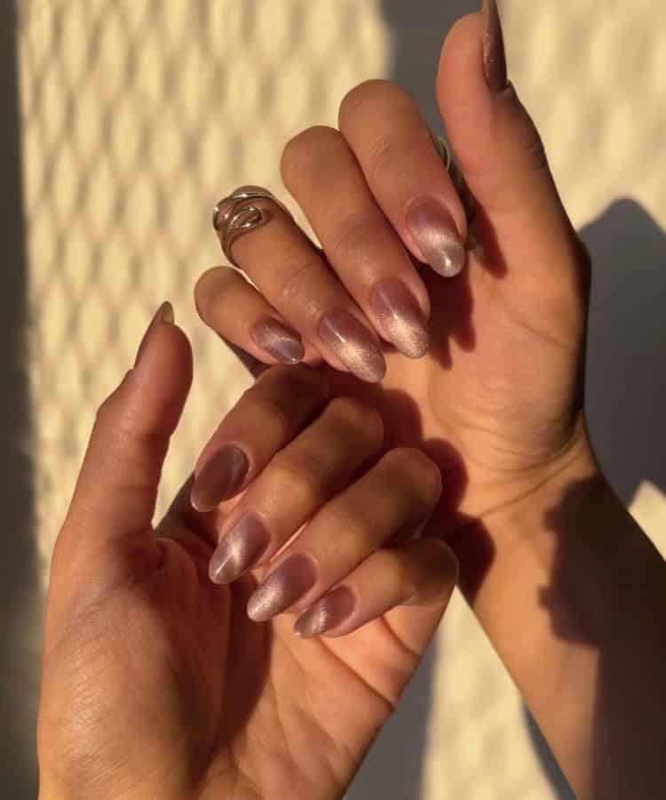 Shimmery Mocha Nails