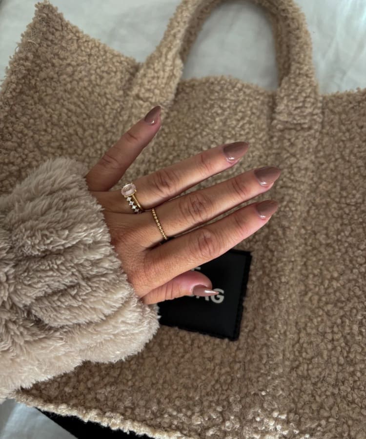 Soft Brown Neutral Nails