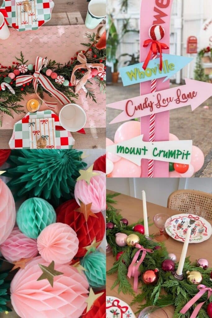Pink grinch party decorations